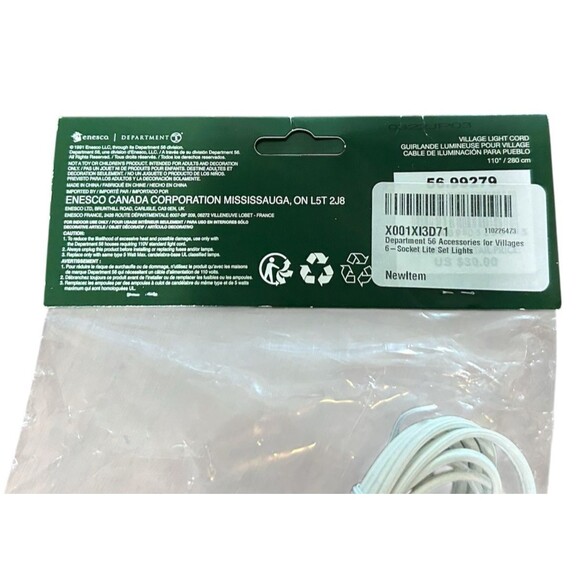 Dept 56 6 Socket C7 Light Cord w/ Bulbs for Christmas Halloween Houses Buildings - Picture 3 of 5